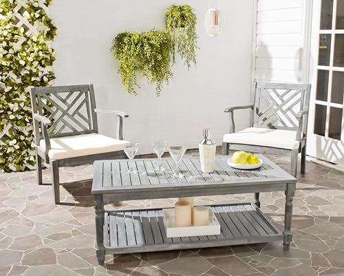 SAFAVIEH Outdoor Oakley Wood Coffee Table - Image 2