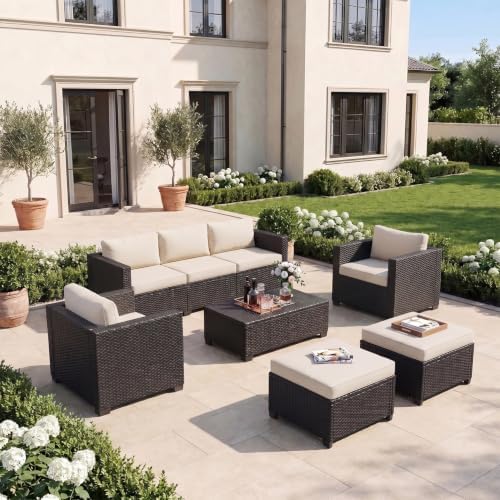 LazySunsets 6-Piece Outdoor Patio Furniture Set by LazySunsets
