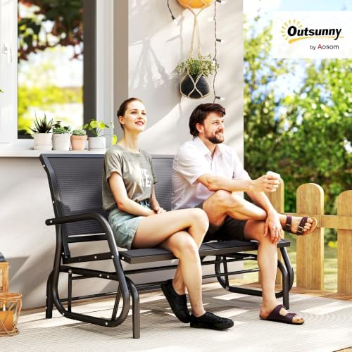 Outsunny 2-Person Outdoor Glider Bench - Image 2