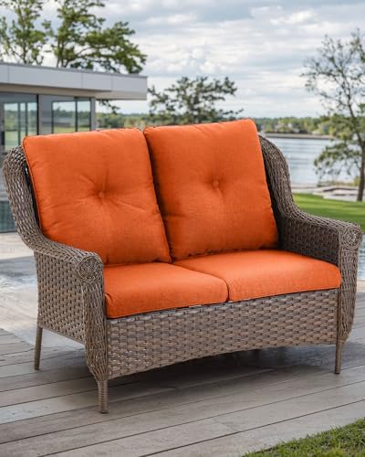 Patio Loveseat Outdoor Wicker Sofa - Image 2