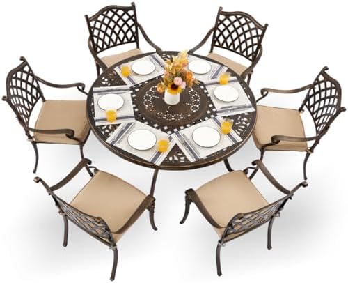 7-Pcs Cast Aluminum Patio Dining Set by Unknown