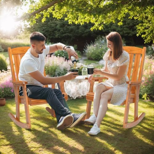 VINGLI Outdoor Rocking Chair Set of 2, Heavy Duty 600 LBS Rocker - Image 2