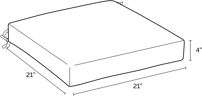 Arden Selections Outdoor Wicker Chair Cushion, 20 x 18, Rain-Proof, Fade Resistant 21 x 21, Tan Leala (Pack of 4)