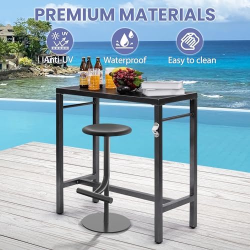 Murago Outdoor Bar Table, Bar Height Outdoor Pub Table, 39 inch Long - Image 7
