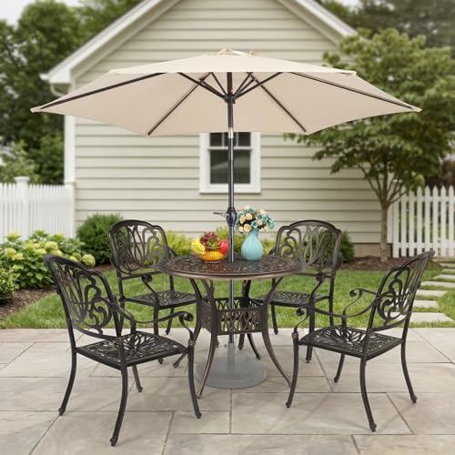 VINGLI 6-Piece Cast Aluminum Outdoor Patio Dining Set - Image 2
