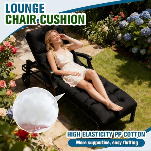 MTMR Chaise Lounge Cushion Outdoor, Patio Furniture Chair Pad, Waterproof - Image 4