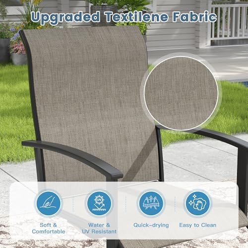 DIFY Outdoor Dining Set for 8, 59.8" Round Table & Brown Swivel Chairs - Image 6