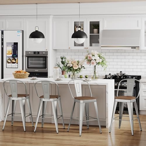 Metal Bar Stools Set of 4 - Image 6