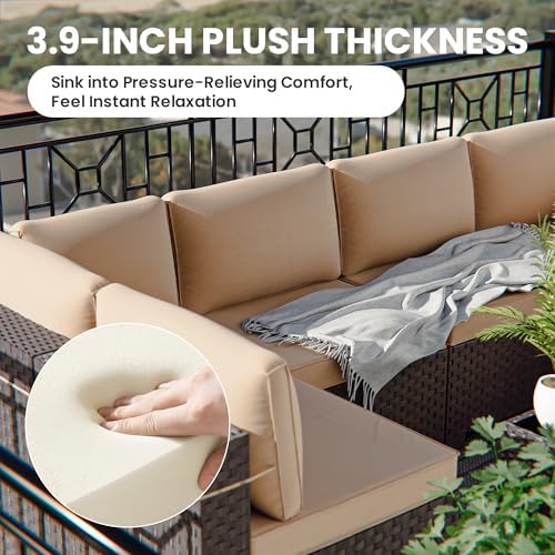 11 Pieces Outdoor Patio Furniture Set, Outdoor Sectional Furniture - Image 3