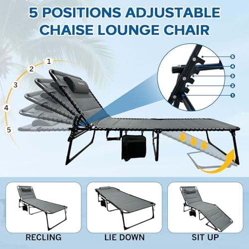 Outdoor Folding Lounge Chair - Image 4
