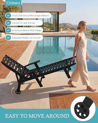 Lounge Chair Outdoor Set of 2, 5-Position Adjustable Patio Lounge Chairs - Image 3
