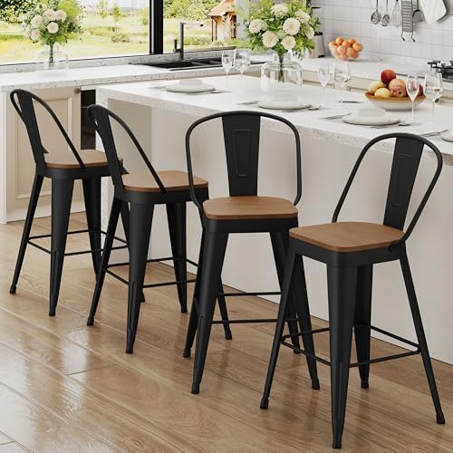 Metal Bar Stools Set of 4 by Andeworld
