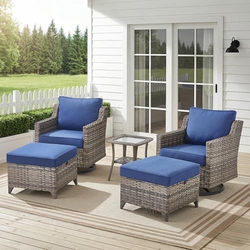 Patio Wicker Swivel Rocker Patio Chairs - Image 5