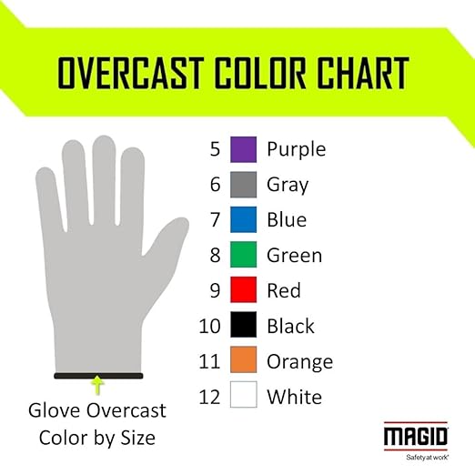 MAGID D-ROC ANSI A4 AeroDex Polyurethane Palm Coated Work Gloves, 1 Pair, Size 11/2XL, GPD482