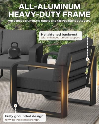 Oversized Aluminum Outdoor Furniture Set, Extra Large Patio Furniture Sofa Set - Image 6