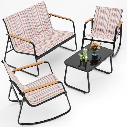 4-Piece Patio Furniture Set, Textile Conversation Set by Ahomly
