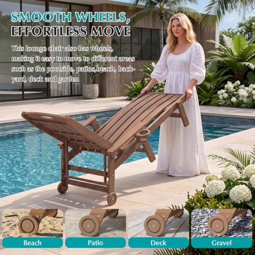 Domi Lounge Chair Outdoor Pool Patio Chaise Lounge Chairs Outside - Image 4