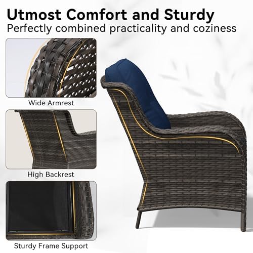Wicker Patio Loveseat, 2 Seat Outdoor Couch - Image 4