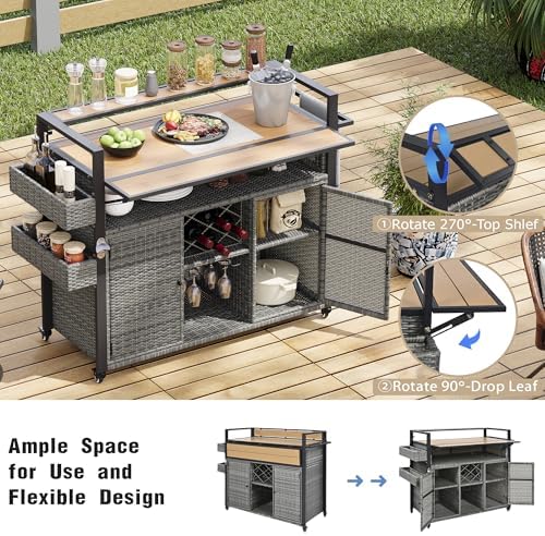 Outdoor Bar Table on Wheels - Image 5