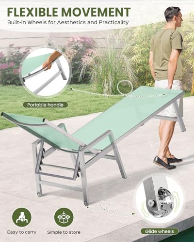 Patio Chaise Lounge Chair Outdoor Set of 2 - Image 4