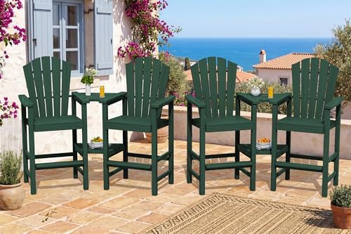 Embossed Tall Adirondack Chair Set of 4 by KINGYES