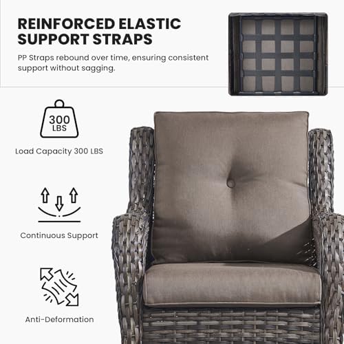 Outdoor Wicker Furniture 5 Pieces Patio Furniture Sofa Set Patio Wicker Chairs - Image 5