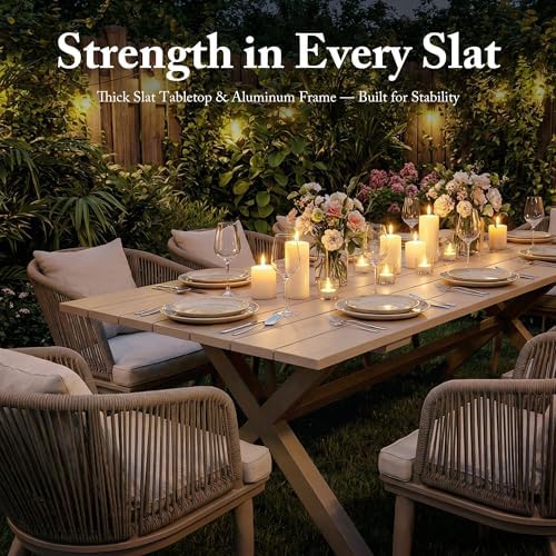 PURPLE LEAF Patio Dining Set for 12, Oversize Table and Chairs - Image 7
