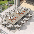 PURPLE LEAF Patio Dining Set for 12, Oversize Table and Chairs by PURPLELEAF