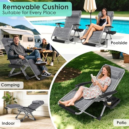 Suteck Oversized Zero Gravity Chair, 500LBS 33" XXL Reclining Lounge Chairs - Image 3