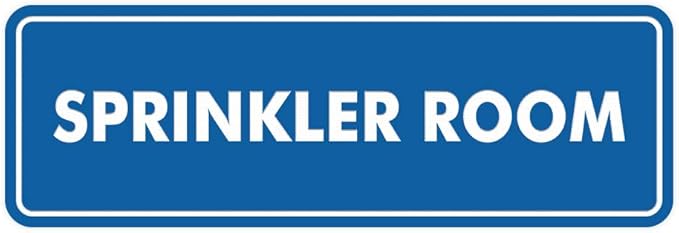 Signs ByLITA Standard Sprinkler Room Sign (Blue) - Large