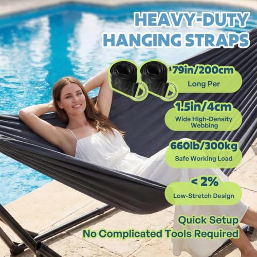ANYOO Cotton Camping Hammock Portable - Image 6