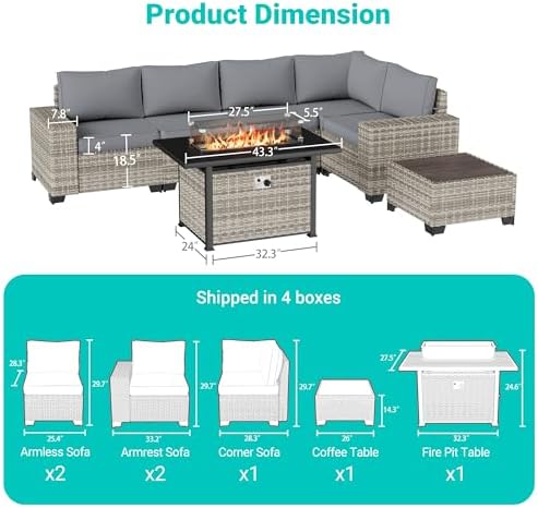 Outdoor Patio Furniture Set PE Wicker Rattan Outdoor Sectional Sofa - Image 2