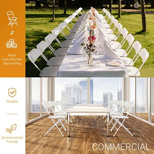 VINGLI 5 Pack White Plastic Folding Chair, Indoor Outdoor Portable Stackable - Image 6