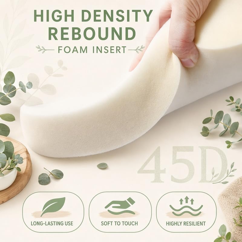 Seat Cushions for Outdoor Furniture 18x26in Linen Fabric for Dining Shoes Bench - Image 2
