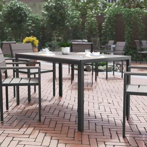 Flash Furniture Commercial Grade 55x31 in Metal Dining Table - Image 2