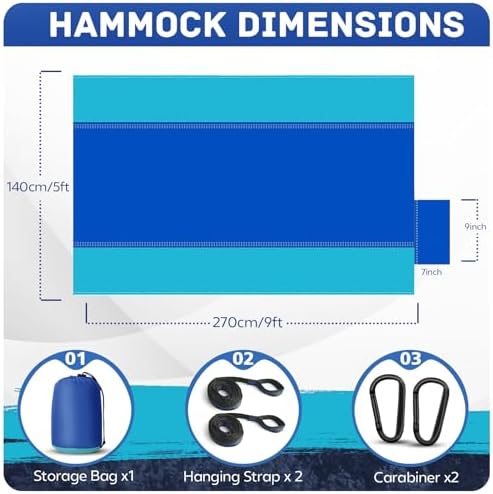 Camping Hammock Lightweight, Portable Hammocks Parachute Hammock - Image 2