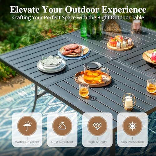 9pc Outdoor Patio Dining Set for 8, Textilene Chairs - Image 3