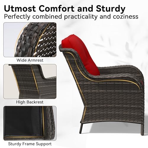 3-Piece Outdoor Couch Set, Include Wicker Patio Sofa - Image 4
