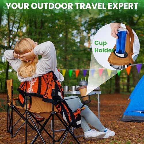 2 Pack Portable Camping Chairs Folding Lawn Chair Outdoor Lightweight Beach - Image 6