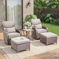 Luxury 5 Pieces Patio Furniture Set-Outdoor Swivel Rocker Patio Chairs by JelwalyPatioFurnitureSet
