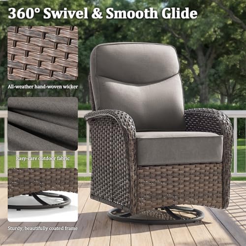Outdoor Swivel Rocking Chair Patio Set High-Back - Image 6