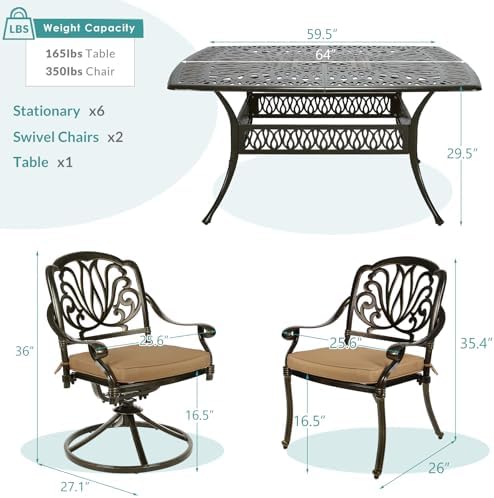 9-Piece Outdoor Patio Dining Set - Image 3