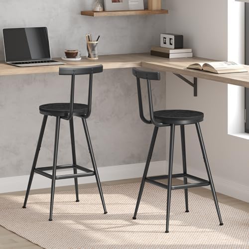 MAHANCRIS Bar Stools, Metal Frame, Adjustable Feet, Easy Assembly, - Image 6