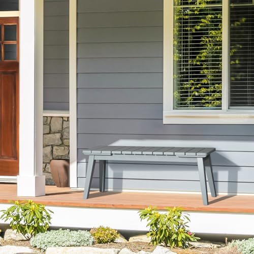 VINGLI Outdoor Wood Bench Set, 2 Piece 46" Natural Garden Bench - Image 7