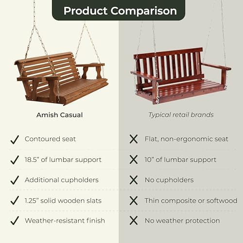 Amish Casual Heavy Duty 700 Lb Capacity Porch Swing - Image 5