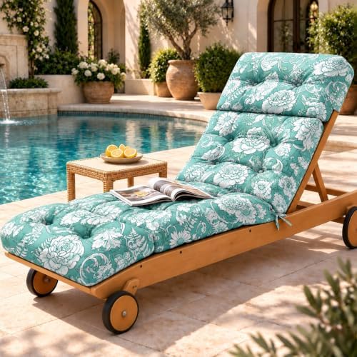 Outdoor Chaise Lounge Chair Cushion 75.1 x 22.8 x 4.7 Inches 100% Waterproof by Uthem