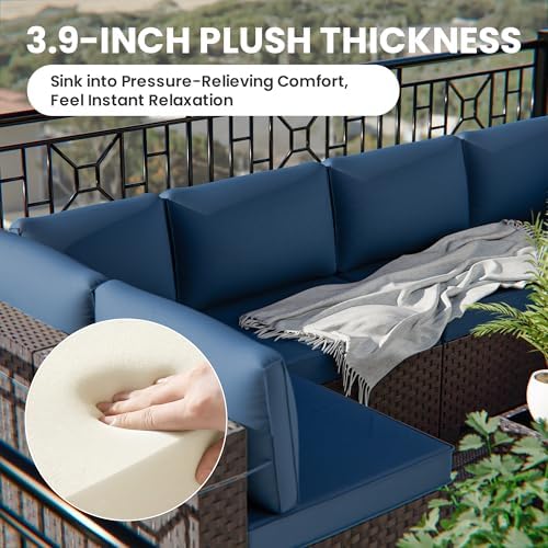 12 Pieces Outdoor Patio Furniture Set, Outdoor Sectional Furniture All Weather - Image 2