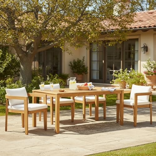 Christopher Knight Home Labrov Acacia Wood Outdoor Dining Set - Image 3