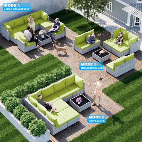 Outdoor PE Wicker Rattan Modular Patio Sectional Sofa Set - Image 6