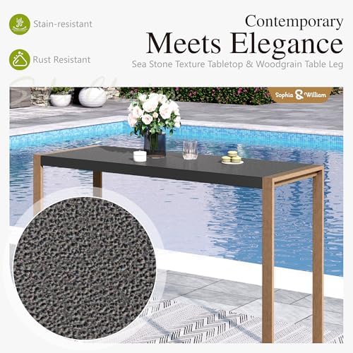 Sophia & William 3-Piece Bar Height Patio Table and Chairs - Image 3